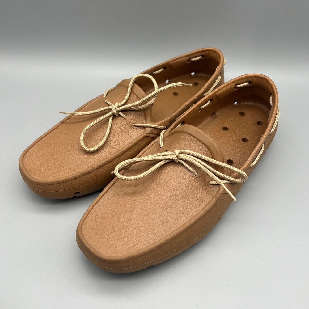Tucket Footwear Boat Shoes Mens 12 Brown Rubber Waterproof Deck Loafers EUC